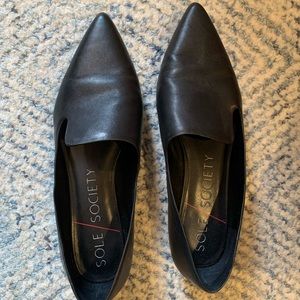 Sole society black leather flats - Size 9.5